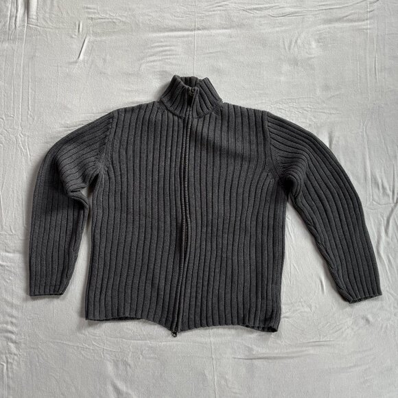 J. Crew Ribbed Cotton Zip Cardigan Sweater - Picture 1 of 4